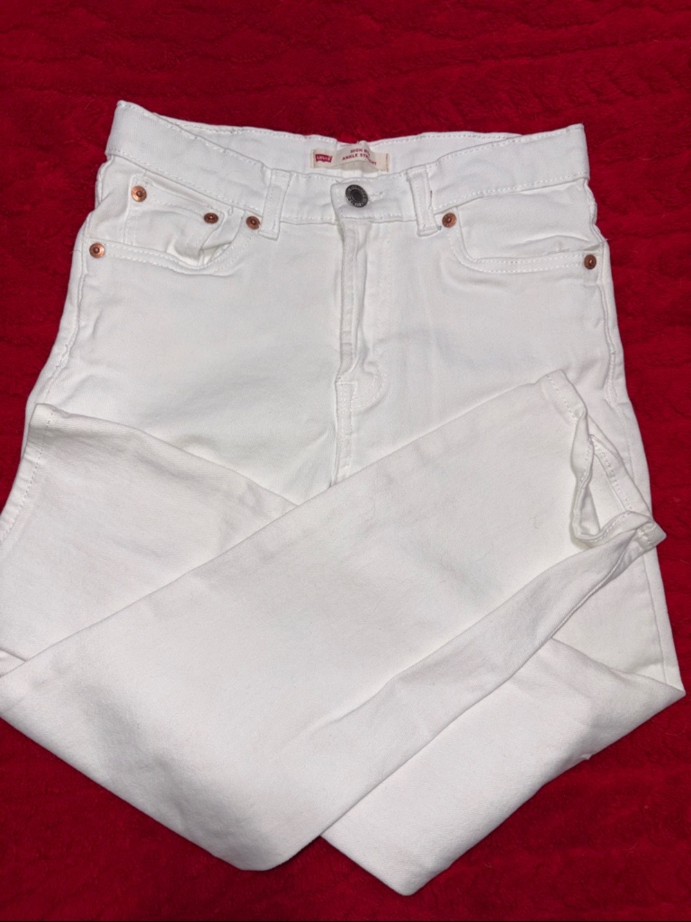 White High-Rise girls jeans, Levi Strauss size 14